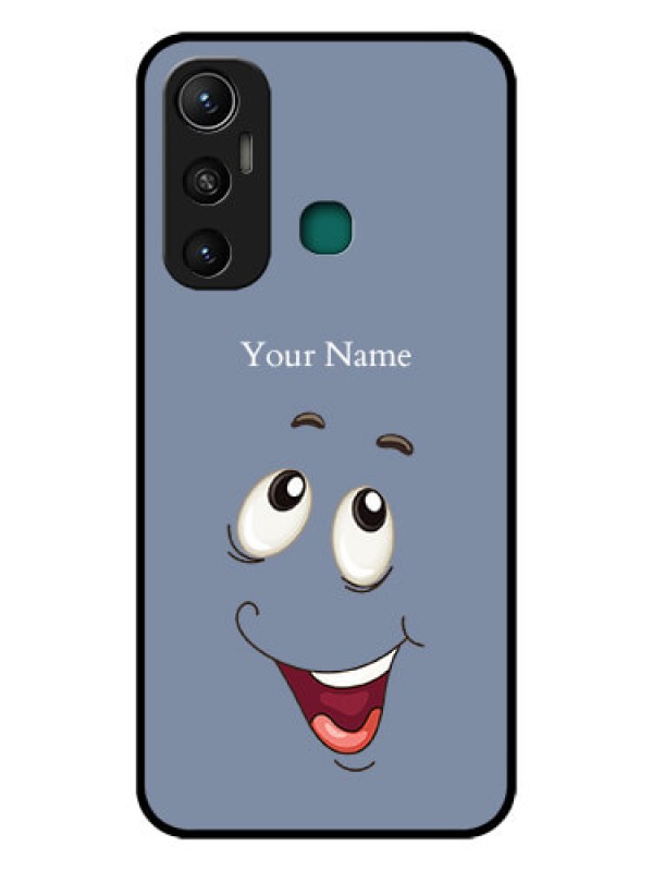 Custom Infinix Hot 11 Photo Printing on Glass Case - Laughing Cartoon Face Design
