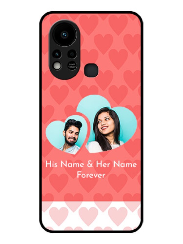 Custom Infinix Hot 11s Personalized Glass Phone Case - Couple Pic Upload Design