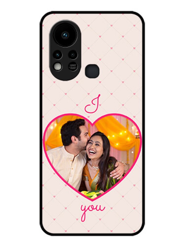 Custom Infinix Hot 11s Custom Glass Mobile Case - Heart Shape Design