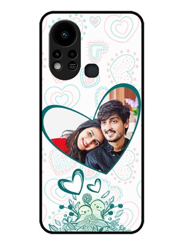 Custom Infinix Hot 11s Photo Printing on Glass Case - Premium Couple Design