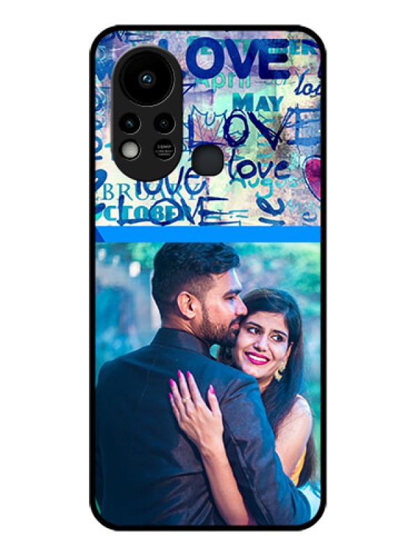 Custom Infinix Hot 11s Custom Glass Mobile Case - Colorful Love Design