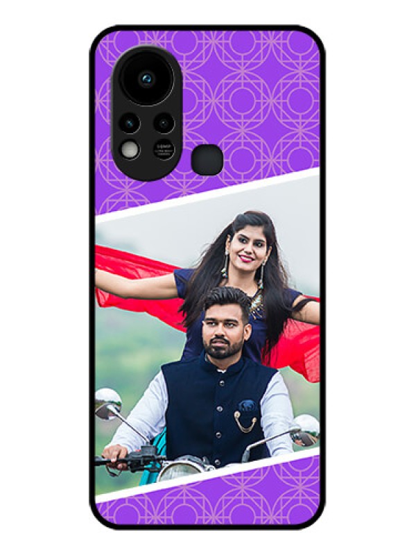 Custom Infinix Hot 11s Custom Glass Phone Case - Violet Pattern Design