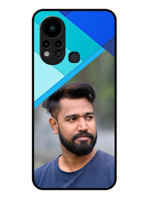Custom Infinix Hot 11s Custom Glass Phone Case - Blue Pattern Design