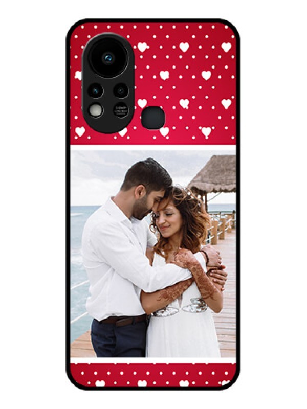 Custom Infinix Hot 11s Photo Printing on Glass Case - Hearts Mobile Case Design