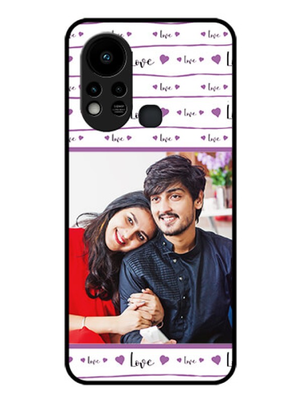 Custom Infinix Hot 11s Custom Glass Mobile Case - Couples Heart Design