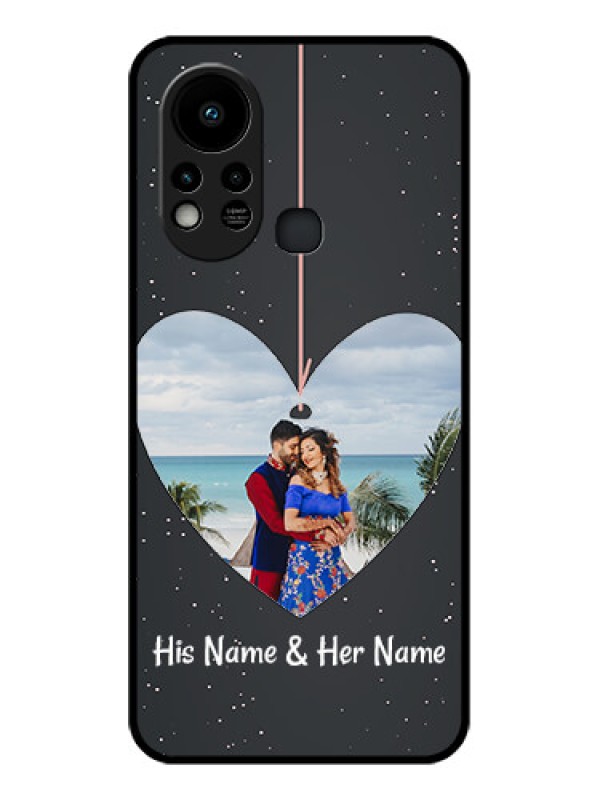Custom Infinix Hot 11s Custom Glass Phone Case - Hanging Heart Design