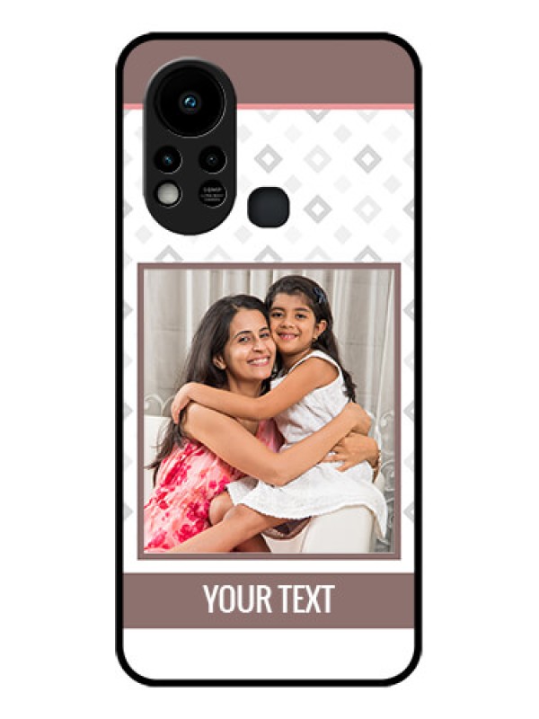 Custom Infinix Hot 11s Photo Printing on Glass Case - Simple Diamond Design