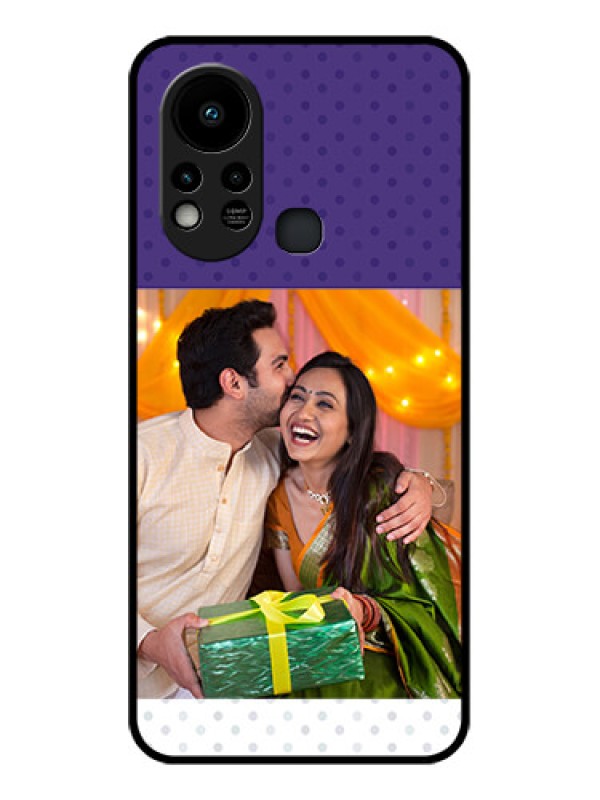 Custom Infinix Hot 11s Personalized Glass Phone Case - Violet Pattern Design