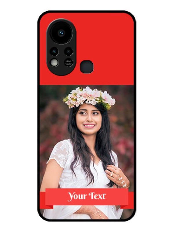 Custom Infinix Hot 11s Custom Glass Phone Case - Simple Red Color Design