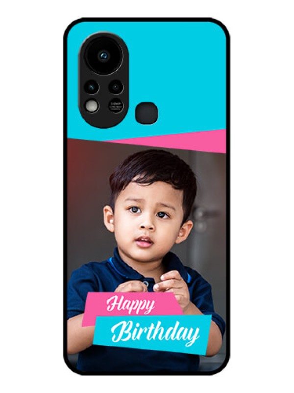 Custom Infinix Hot 11s Personalized Glass Phone Case - Image Holder with 2 Color Design