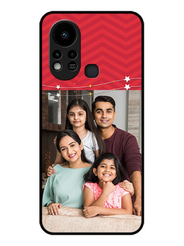 Custom Infinix Hot 11s Personalized Glass Phone Case - Happy Family Design