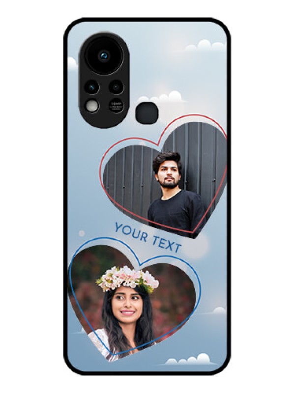 Custom Infinix Hot 11s Custom Glass Mobile Case - Blue Color Couple Design