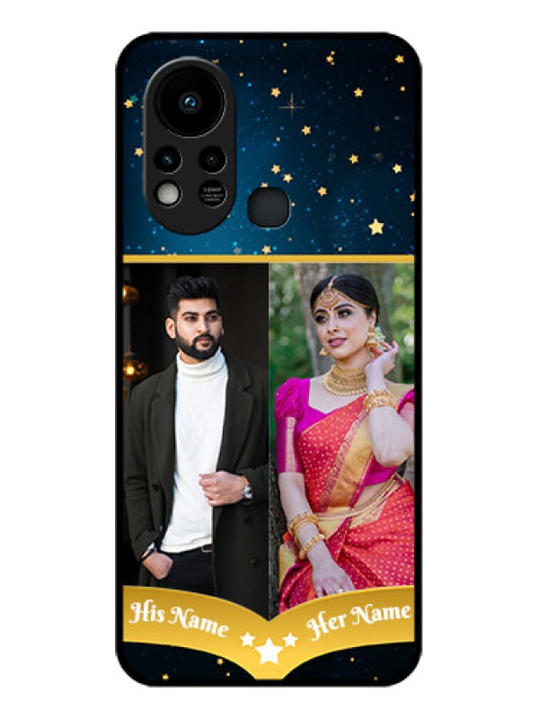 Custom Infinix Hot 11s Custom Glass Phone Case - Galaxy Stars Backdrop Design