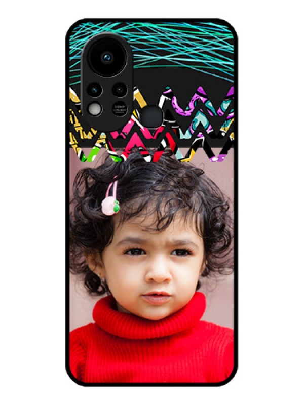 Custom Infinix Hot 11s Personalized Glass Phone Case - Neon Abstract Design