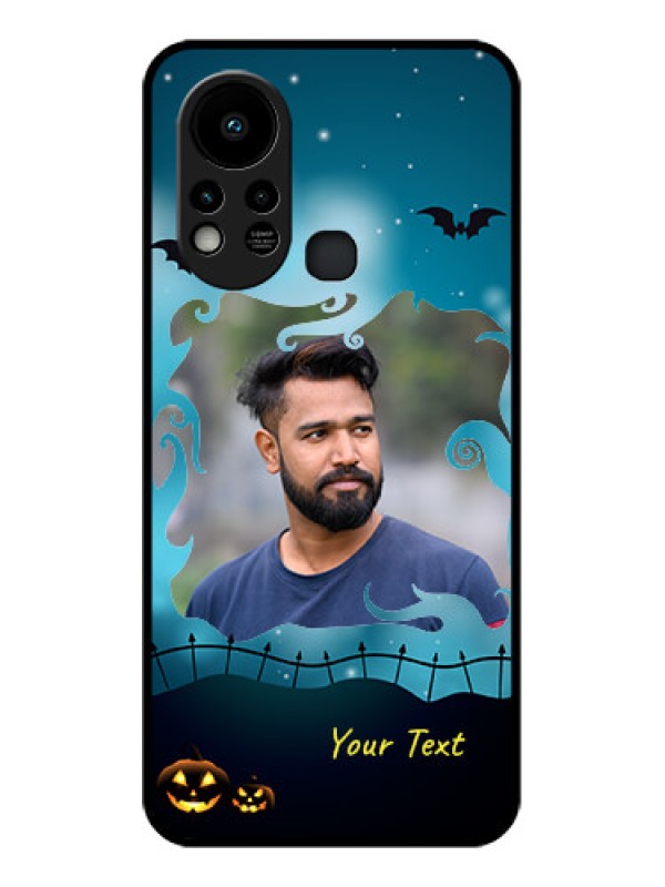 Custom Infinix Hot 11s Custom Glass Phone Case - Halloween frame design