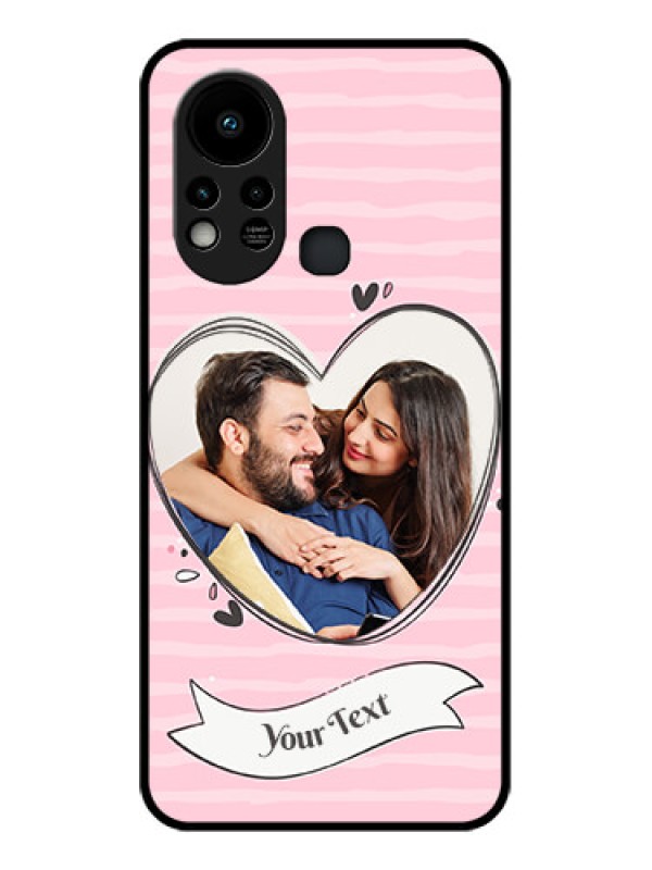 Custom Infinix Hot 11s Custom Glass Phone Case - Vintage Heart Design