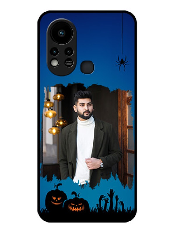 Custom Infinix Hot 11s Photo Printing on Glass Case - with pro Halloween design