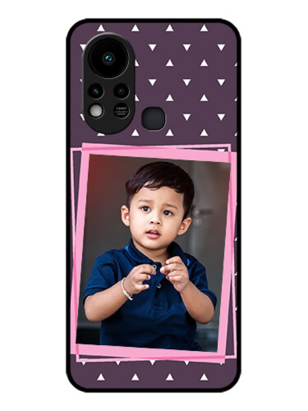 Custom Infinix Hot 11s Custom Glass Mobile Case - Triangle Pattern Dotted Design
