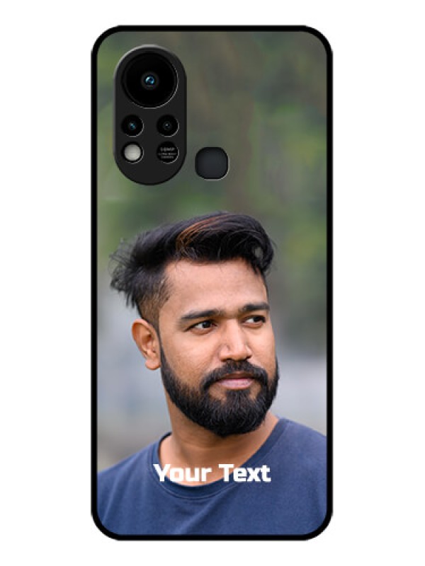 Custom Infinix Hot 11s Glass Mobile Cover: Photo with Text