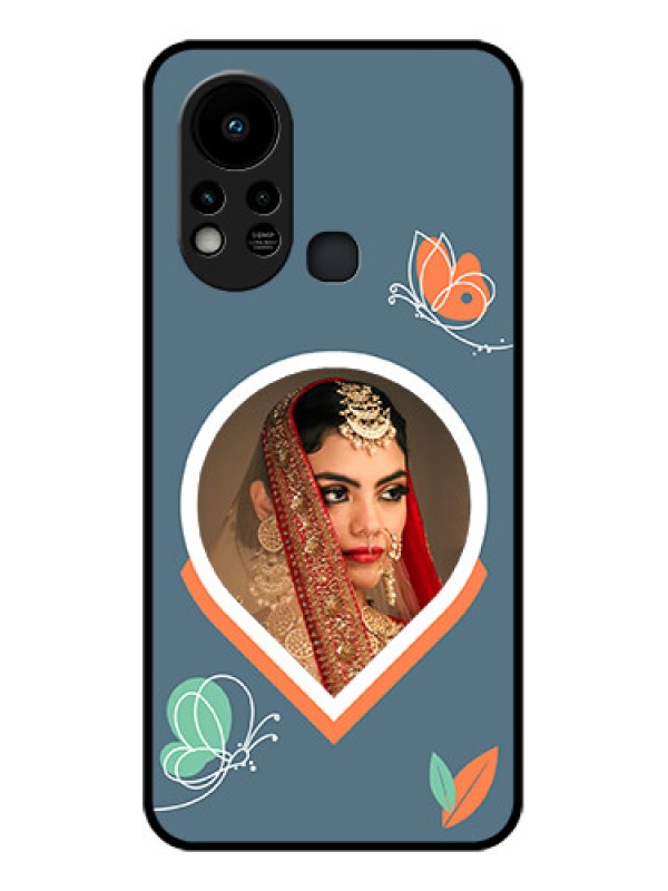 Custom Infinix Hot 11s Custom Glass Mobile Case - Droplet Butterflies Design