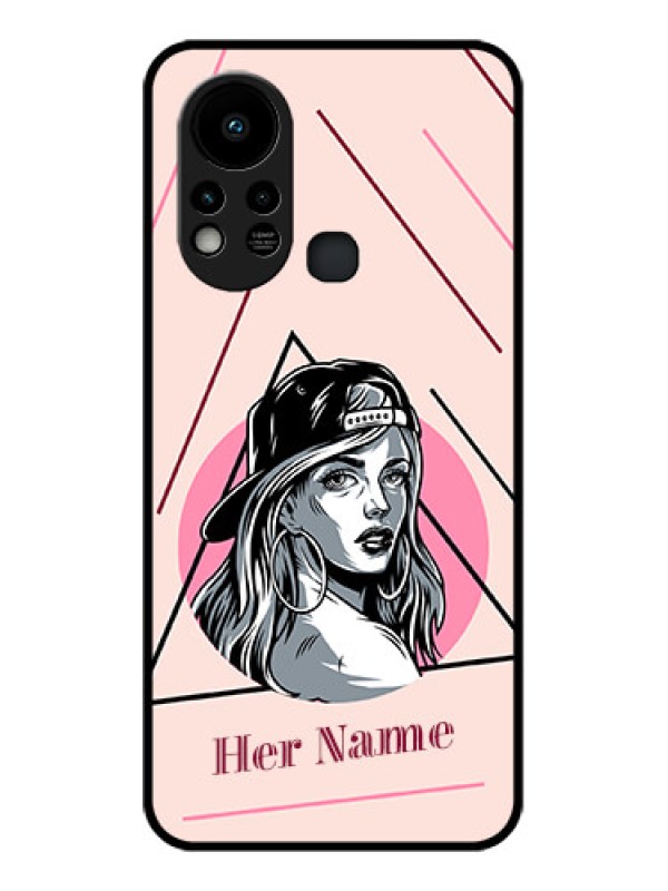 Custom Infinix Hot 11s Personalized Glass Phone Case - Rockstar Girl Design