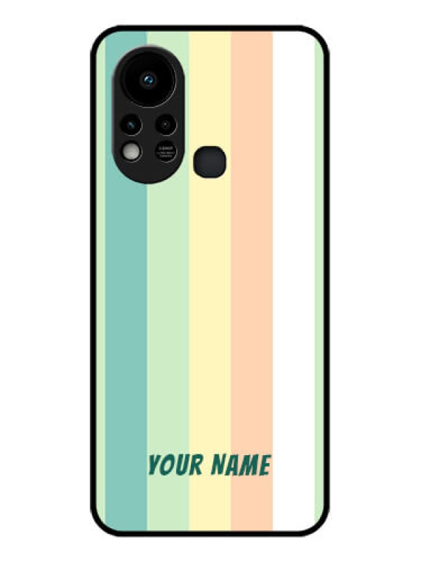 Custom Infinix Hot 11s Photo Printing on Glass Case - Multi-colour Stripes Design