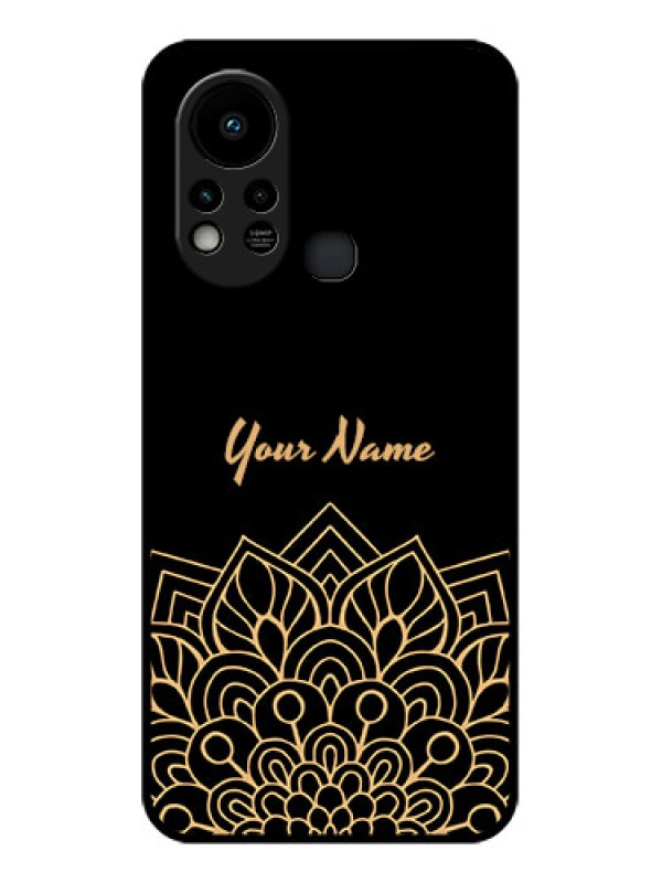 Custom Infinix Hot 11s Custom Glass Phone Case - Golden mandala Design