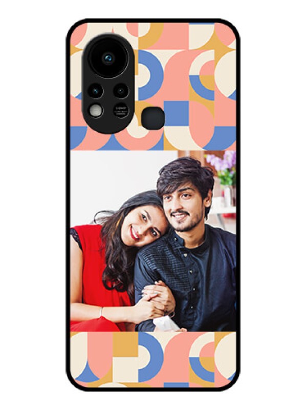 Custom Infinix Hot 11s Photo Printing on Glass Case - Semi-circle Maze Pattern Design
