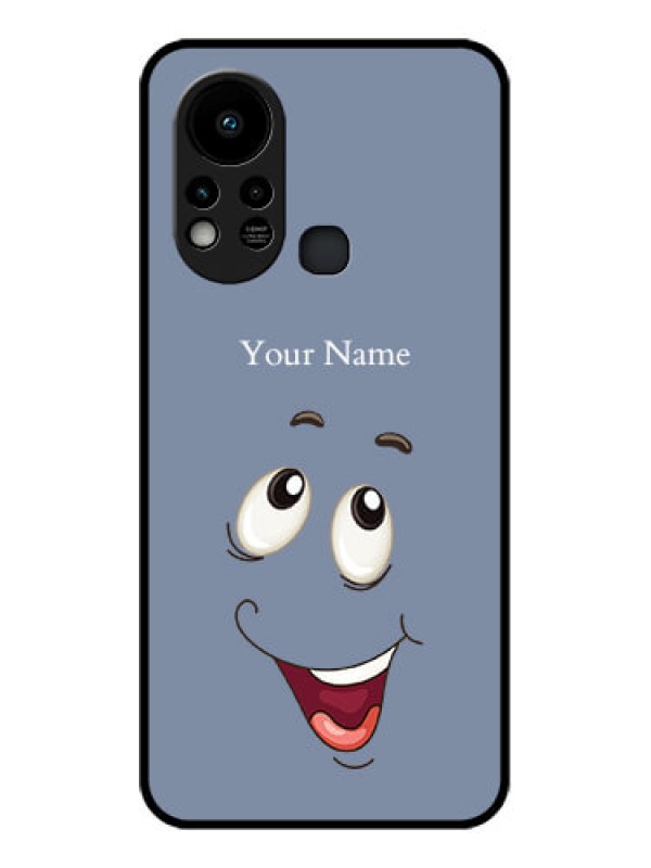 Custom Infinix Hot 11s Photo Printing on Glass Case - Laughing Cartoon Face Design