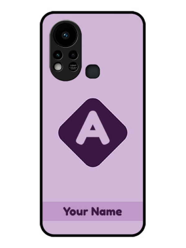 Custom Infinix Hot 11s Custom Glass Mobile Case - Custom Letter in curved badge Design