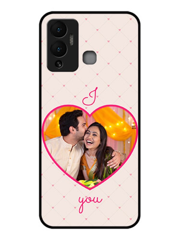 Custom Infinix Hot 12 Play Custom Glass Mobile Case - Heart Shape Design