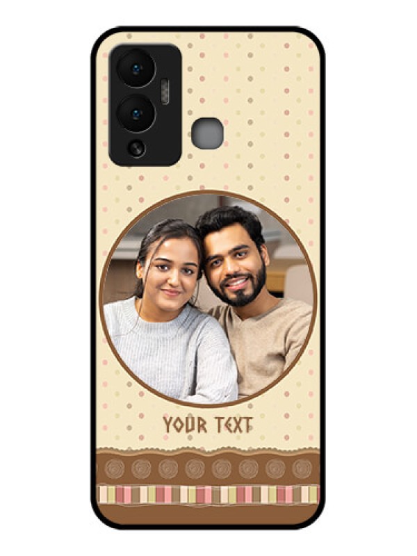Custom Infinix Hot 12 Play Custom Glass Mobile Case - Brown Dotted Mobile Case Design