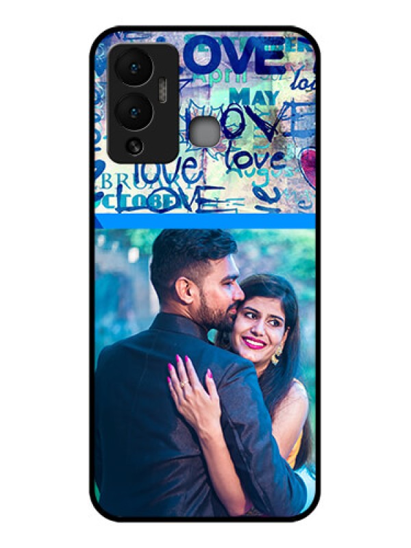 Custom Infinix Hot 12 Play Custom Glass Mobile Case - Colorful Love Design