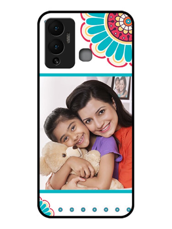 Custom Infinix Hot 12 Play Custom Glass Phone Case - Flower Design