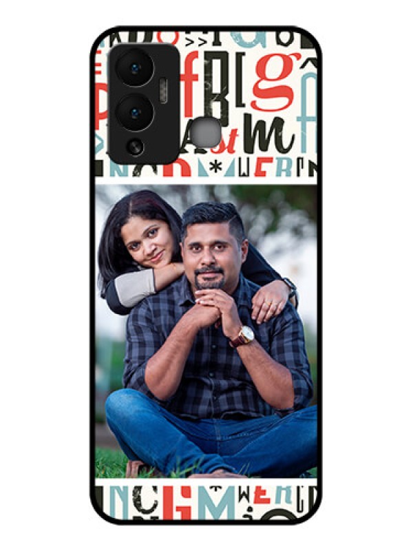 Custom Infinix Hot 12 Play Personalized Glass Phone Case - Alphabet Design