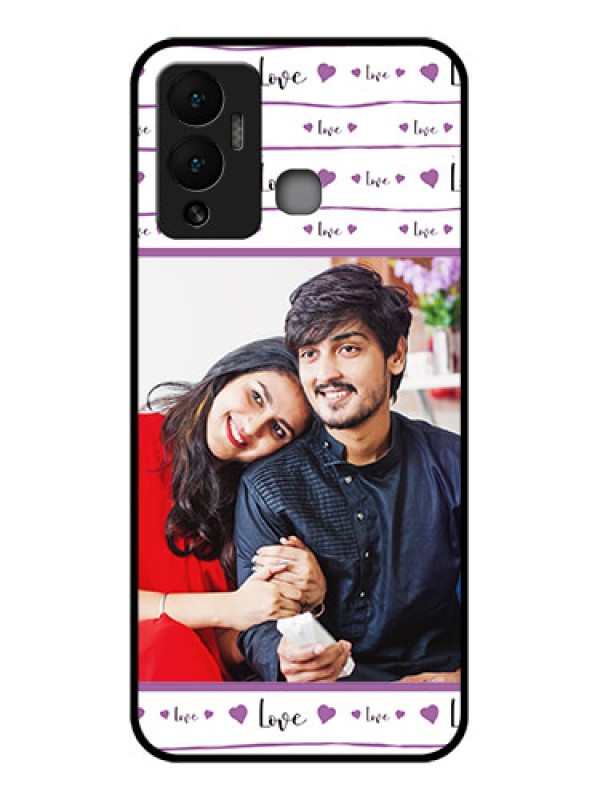 Custom Infinix Hot 12 Play Custom Glass Mobile Case - Couples Heart Design