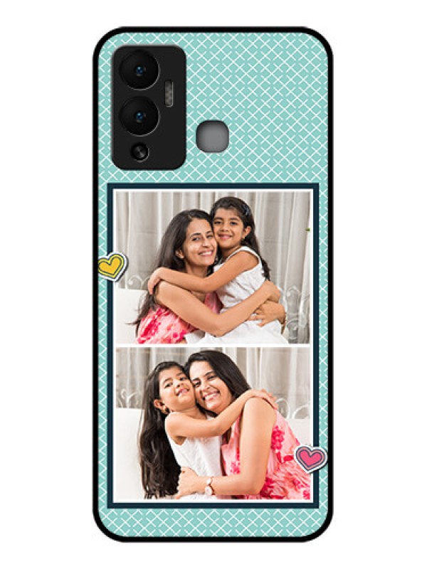 Custom Infinix Hot 12 Play Custom Glass Phone Case - 2 Image Holder with Pattern Design