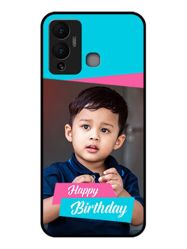 Custom Infinix Hot 12 Play Personalized Glass Phone Case - Image Holder with 2 Color Design