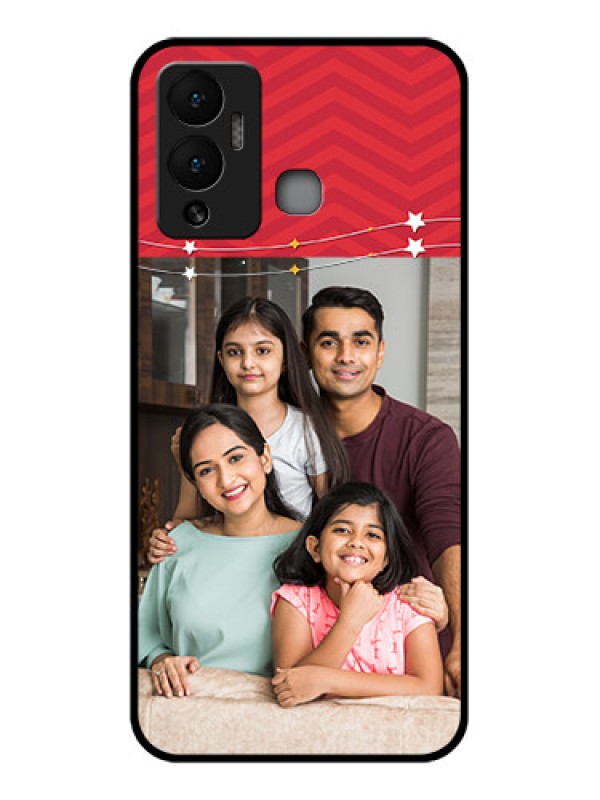 Custom Infinix Hot 12 Play Personalized Glass Phone Case - Happy Family Design
