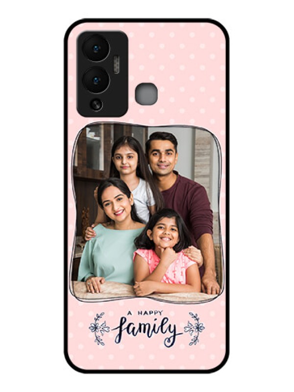 Custom Infinix Hot 12 Play Custom Glass Phone Case - Family with Dots Design