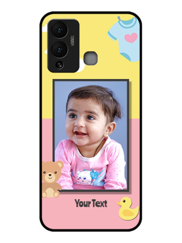 Custom Infinix Hot 12 Play Photo Printing on Glass Case - Kids 2 Color Design