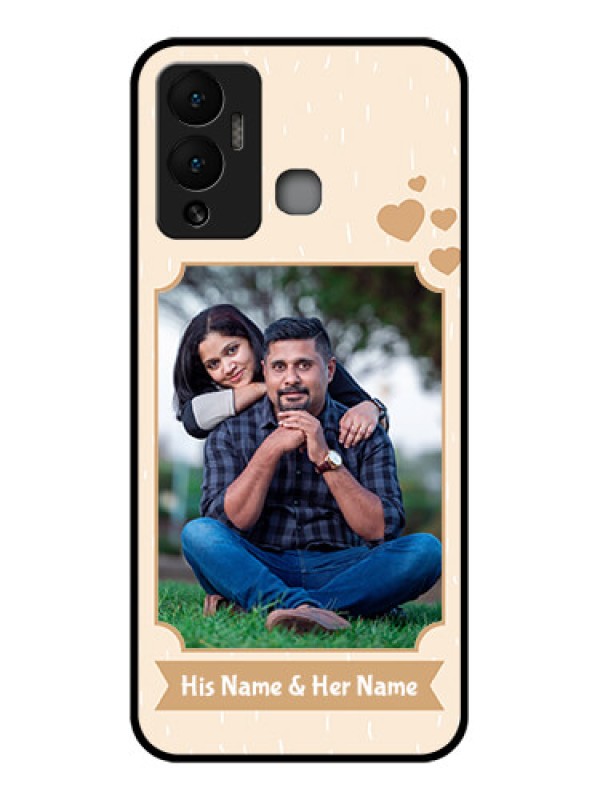 Custom Infinix Hot 12 Play Custom Glass Phone Case - with confetti love design
