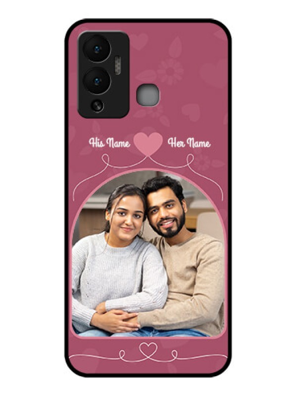Custom Infinix Hot 12 Play Photo Printing on Glass Case - Love Floral Design