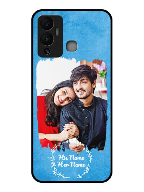 Custom Infinix Hot 12 Play Custom Glass Phone Case - Blue Color Vintage Design