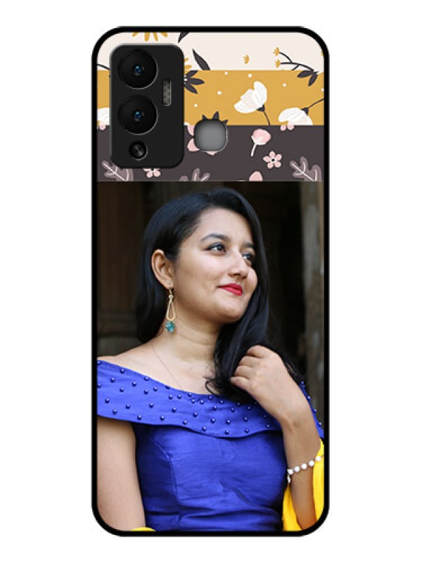 Custom Infinix Hot 12 Play Custom Glass Phone Case - Stylish Floral Design
