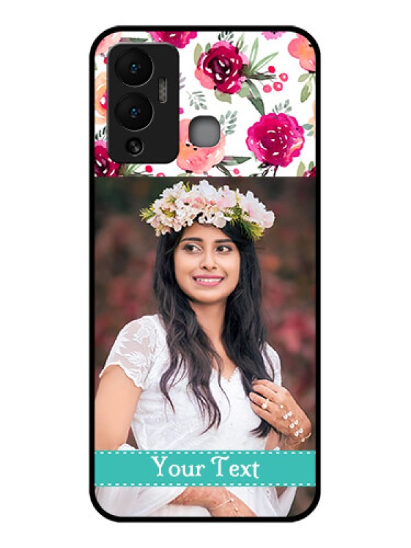 Custom Infinix Hot 12 Play Custom Glass Phone Case - Watercolor Floral Design