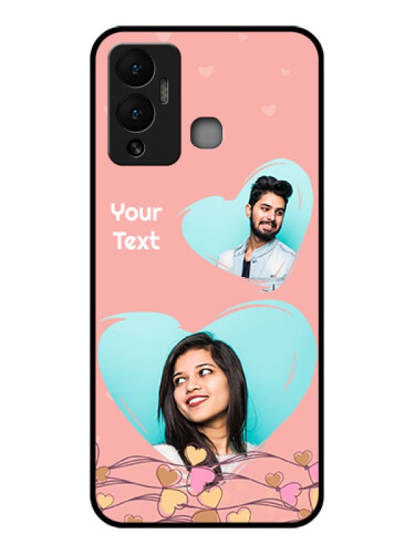 Custom Infinix Hot 12 Play Custom Glass Mobile Case - Love Doodle Design
