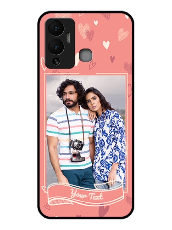 Custom Infinix Hot 12 Play Custom Glass Phone Case - Love doodle art Design