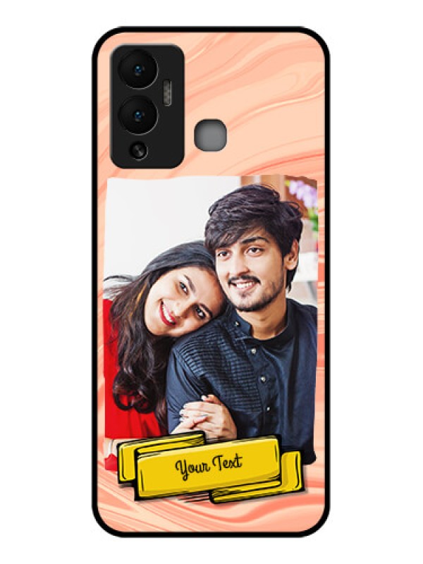 Custom Infinix Hot 12 Play Personalized Glass Phone Case - Marble Texture Design