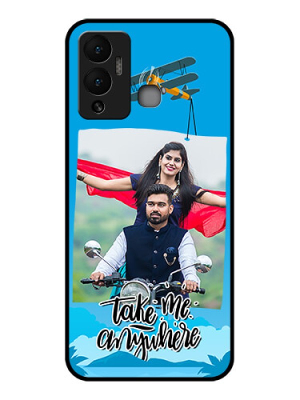 Custom Infinix Hot 12 Play Custom Glass Mobile Case - Traveller Design